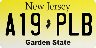 NJ license plate A19PLB