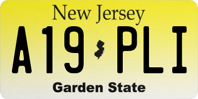 NJ license plate A19PLI