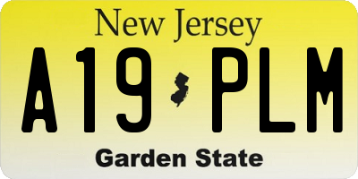 NJ license plate A19PLM