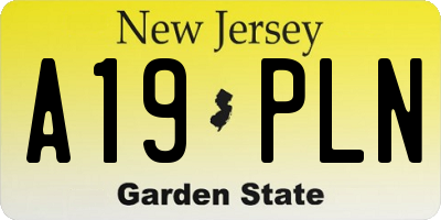 NJ license plate A19PLN