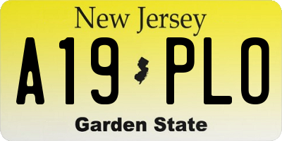 NJ license plate A19PLO
