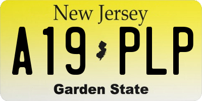 NJ license plate A19PLP