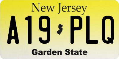 NJ license plate A19PLQ