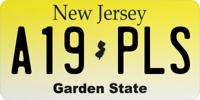NJ license plate A19PLS