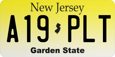 NJ license plate A19PLT