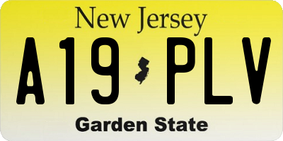 NJ license plate A19PLV