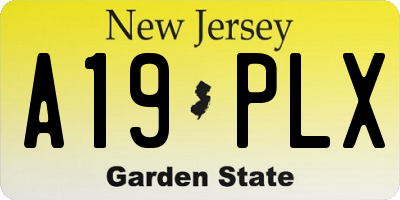 NJ license plate A19PLX