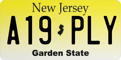 NJ license plate A19PLY
