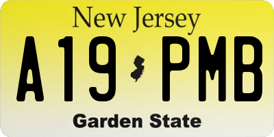 NJ license plate A19PMB