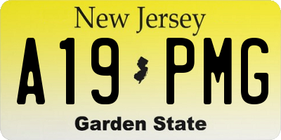 NJ license plate A19PMG