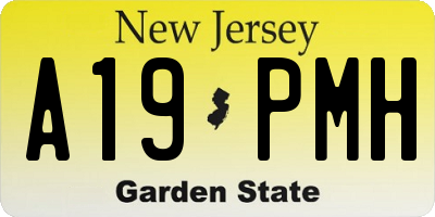 NJ license plate A19PMH