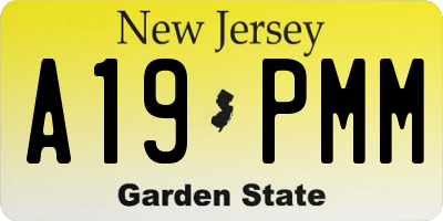 NJ license plate A19PMM