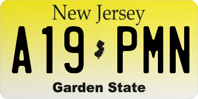 NJ license plate A19PMN