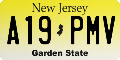 NJ license plate A19PMV