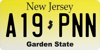 NJ license plate A19PNN