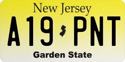 NJ license plate A19PNT