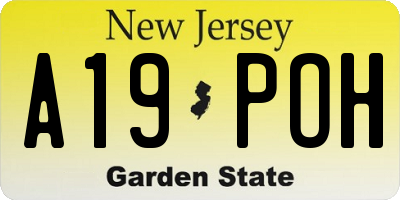 NJ license plate A19POH