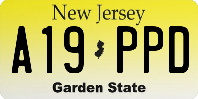 NJ license plate A19PPD