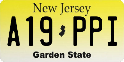 NJ license plate A19PPI