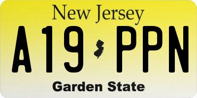 NJ license plate A19PPN