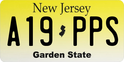 NJ license plate A19PPS