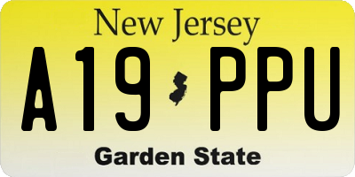 NJ license plate A19PPU