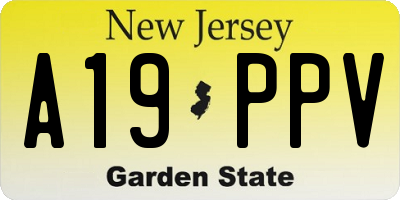 NJ license plate A19PPV