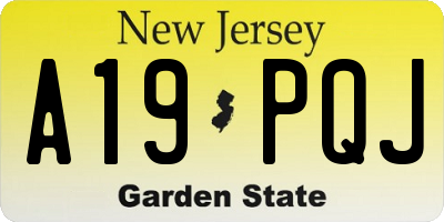 NJ license plate A19PQJ