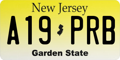NJ license plate A19PRB