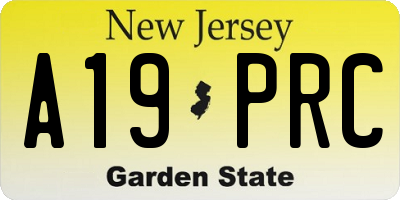 NJ license plate A19PRC