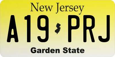 NJ license plate A19PRJ