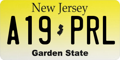NJ license plate A19PRL