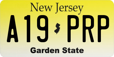 NJ license plate A19PRP