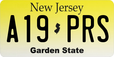 NJ license plate A19PRS