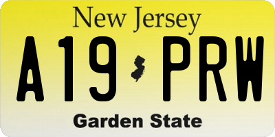 NJ license plate A19PRW