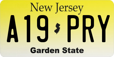 NJ license plate A19PRY