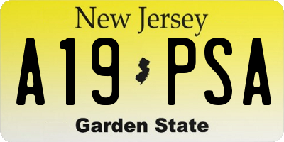 NJ license plate A19PSA
