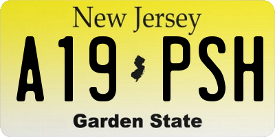 NJ license plate A19PSH