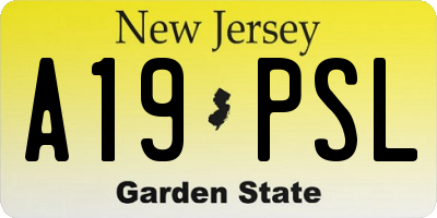 NJ license plate A19PSL