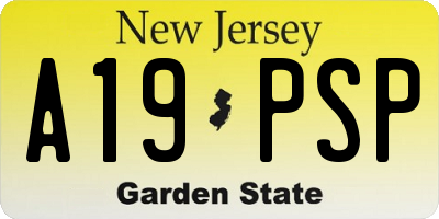 NJ license plate A19PSP
