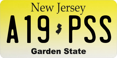 NJ license plate A19PSS