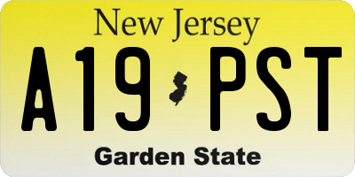 NJ license plate A19PST