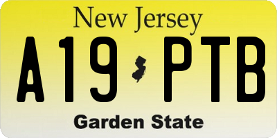 NJ license plate A19PTB