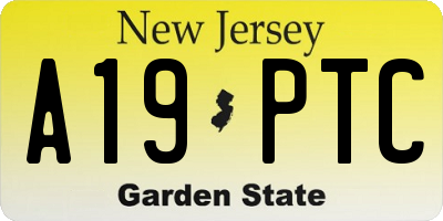 NJ license plate A19PTC