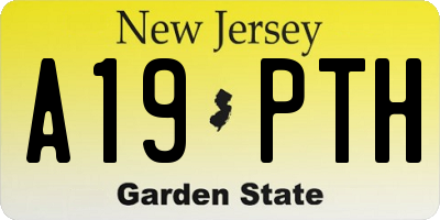 NJ license plate A19PTH
