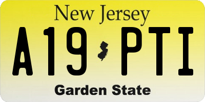 NJ license plate A19PTI