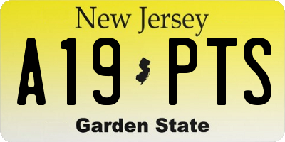 NJ license plate A19PTS