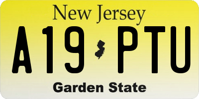 NJ license plate A19PTU
