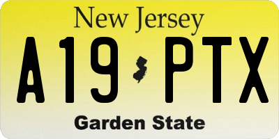 NJ license plate A19PTX