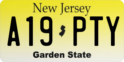 NJ license plate A19PTY